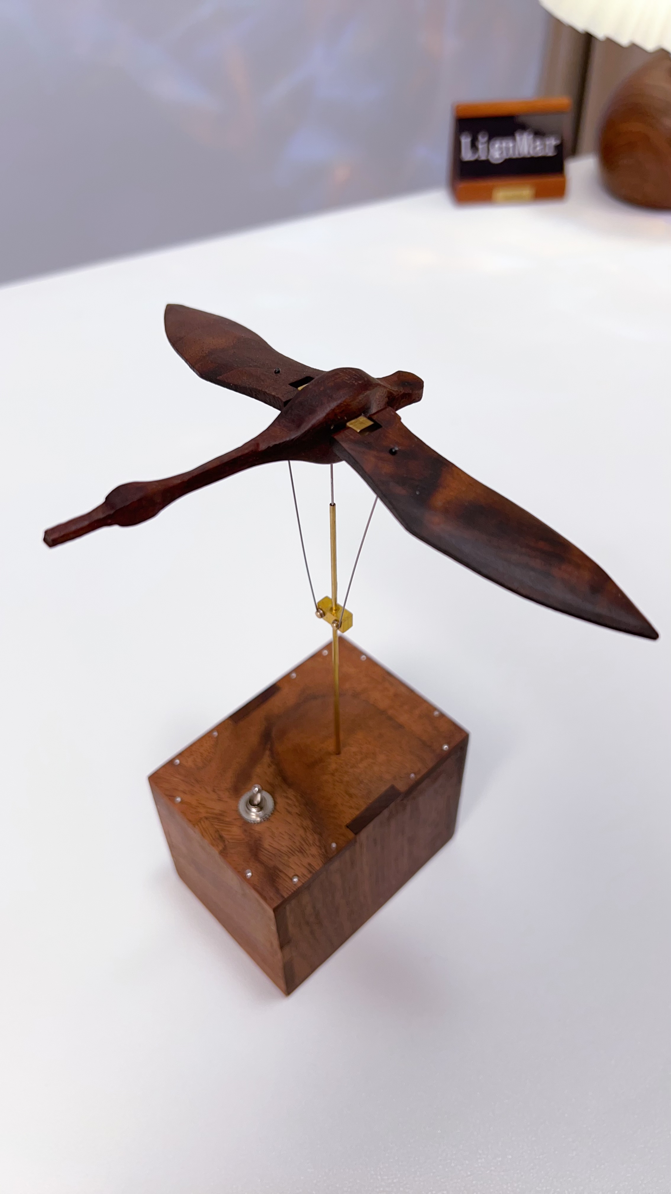 Handcrafted Walnut Swan Automaton