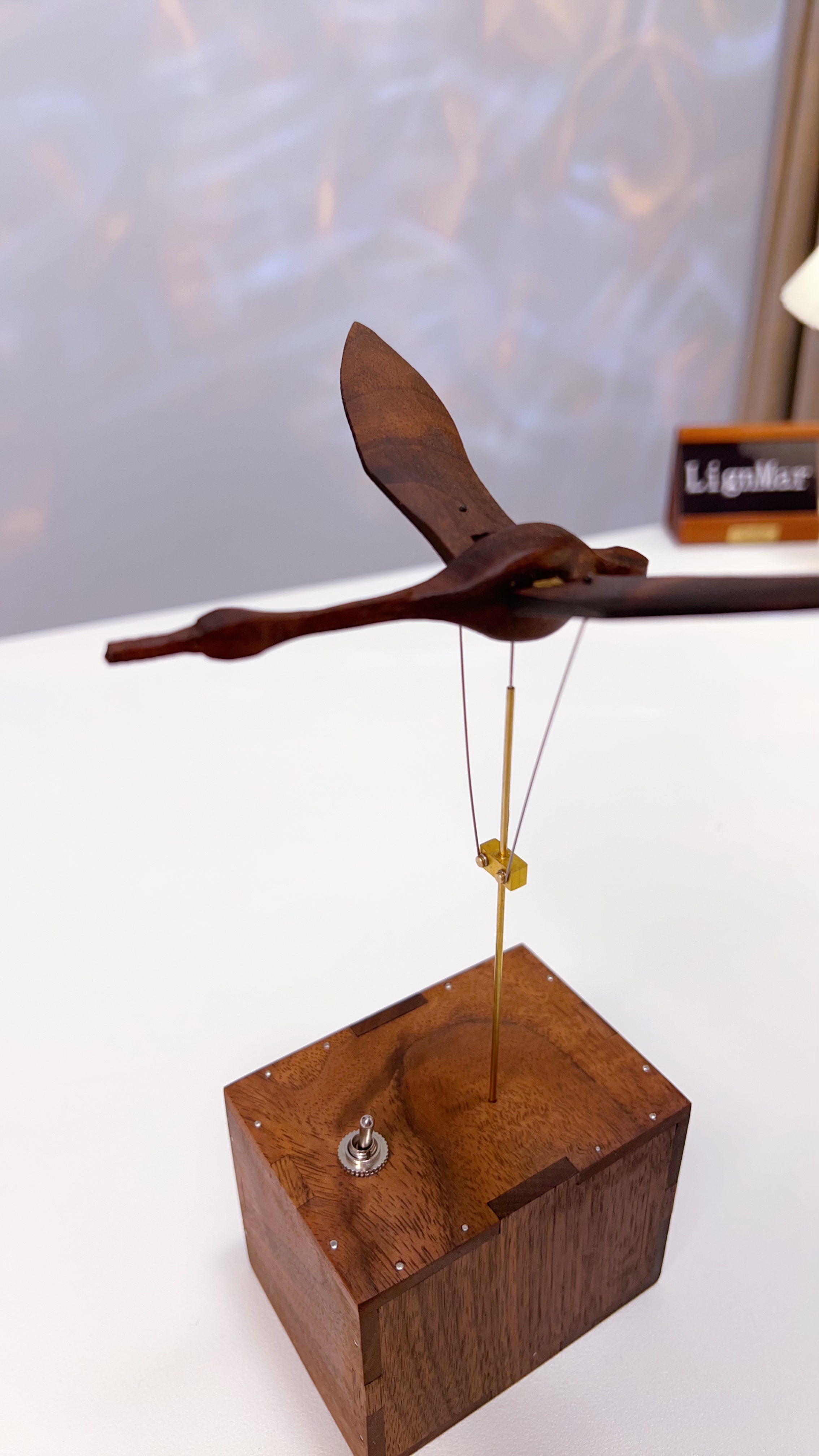Handcrafted Walnut Swan Automaton