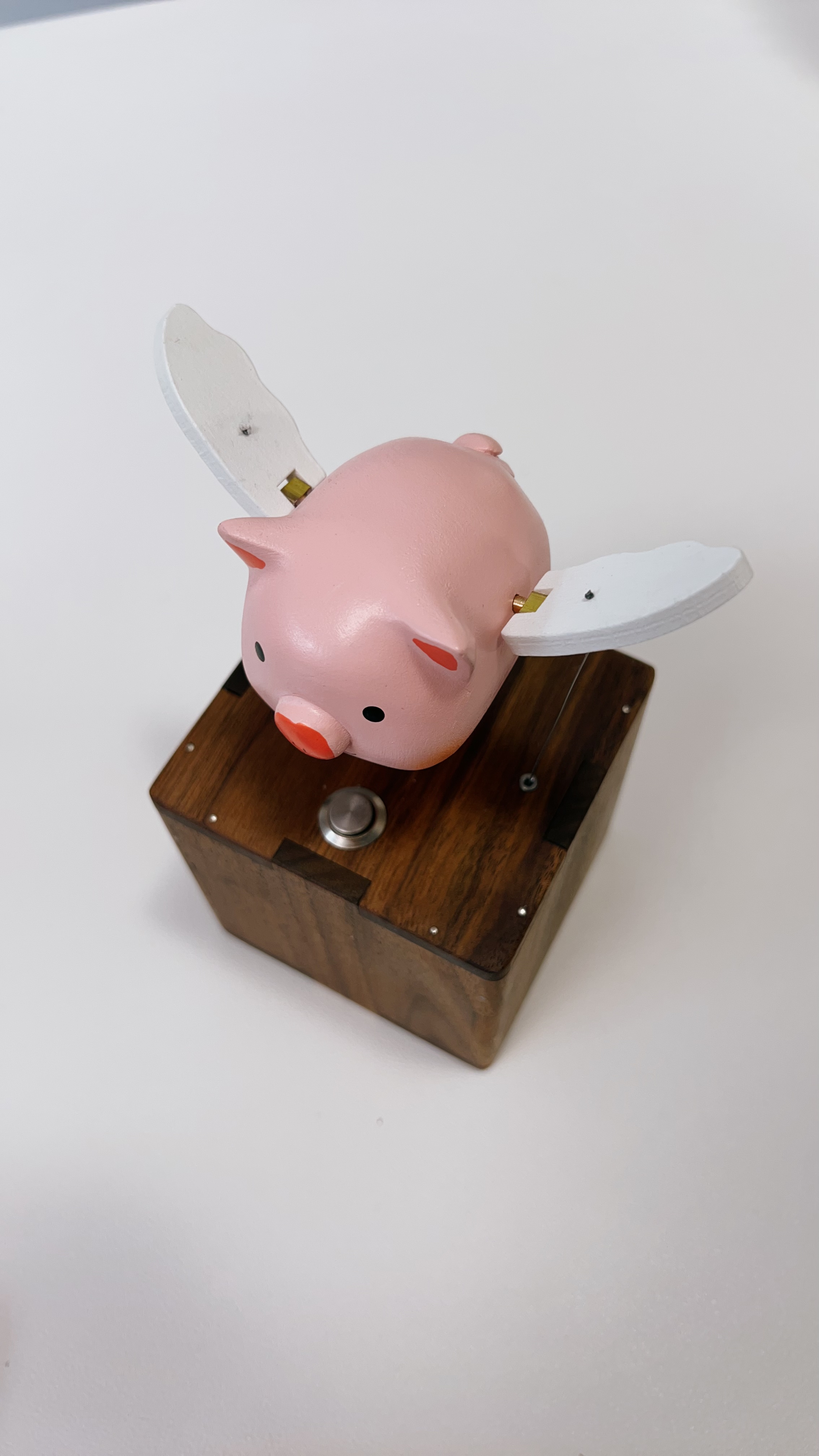 Handcrafted   Wooden   Angel   Pig   Automaton