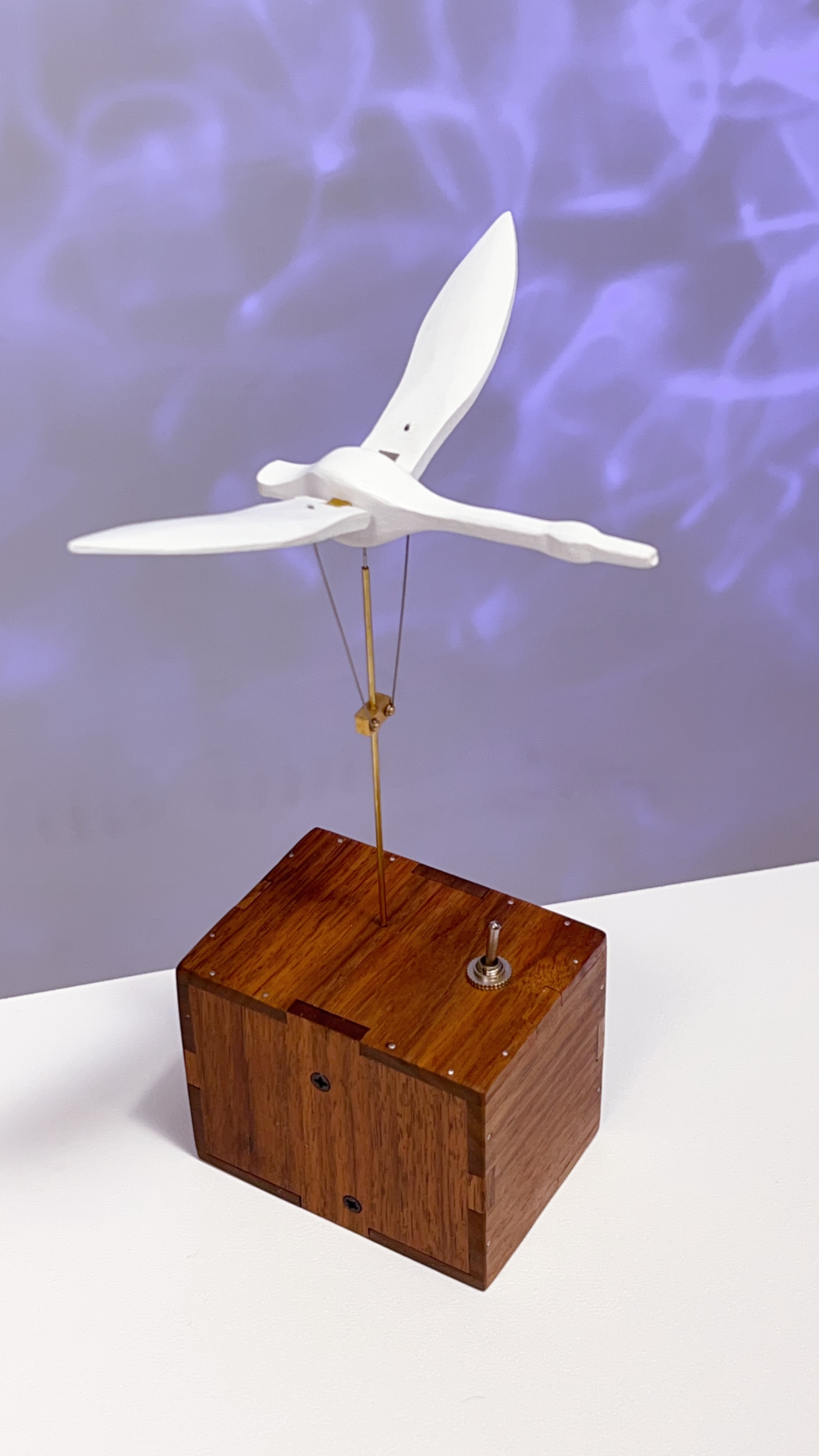 Handcrafted White Walnut Swan Automaton