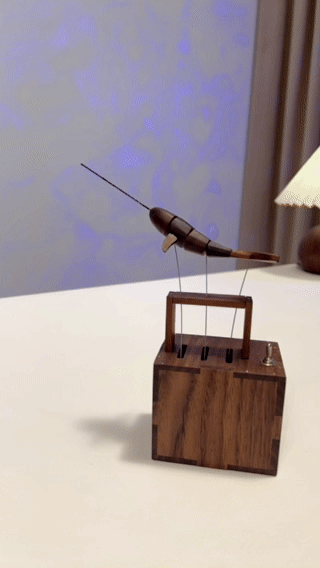 Handcrafted   Walnut   Whale   Automaton