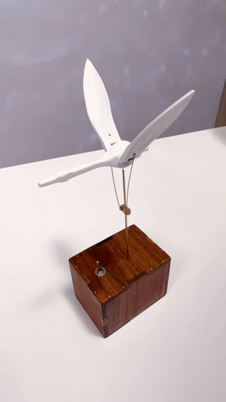 Handcrafted White Walnut Swan Automaton