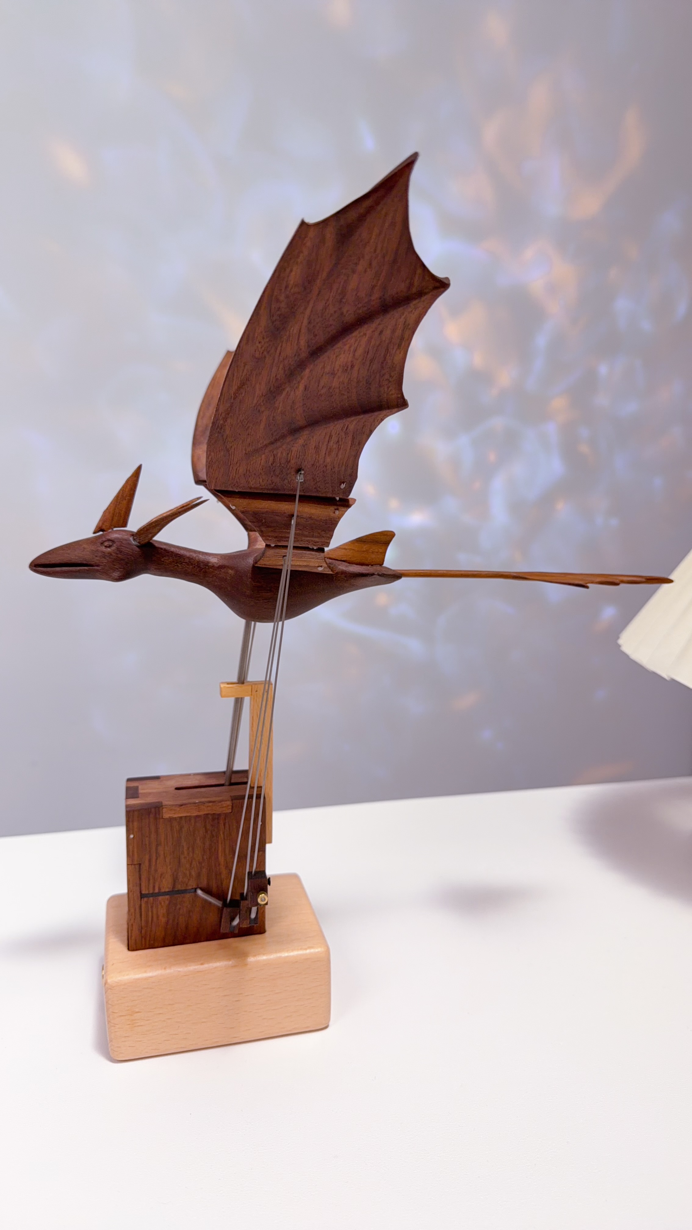 Handcrafted Wooden Dragon Automaton