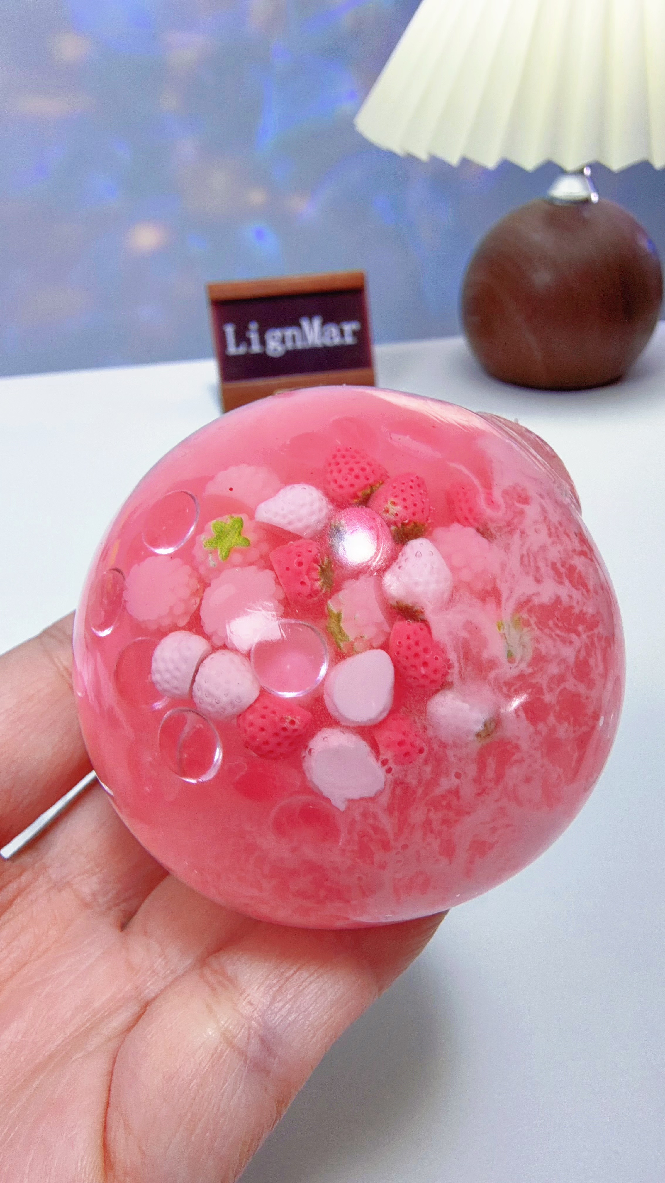 Strawberry Clear Maltose Squishy Ball
