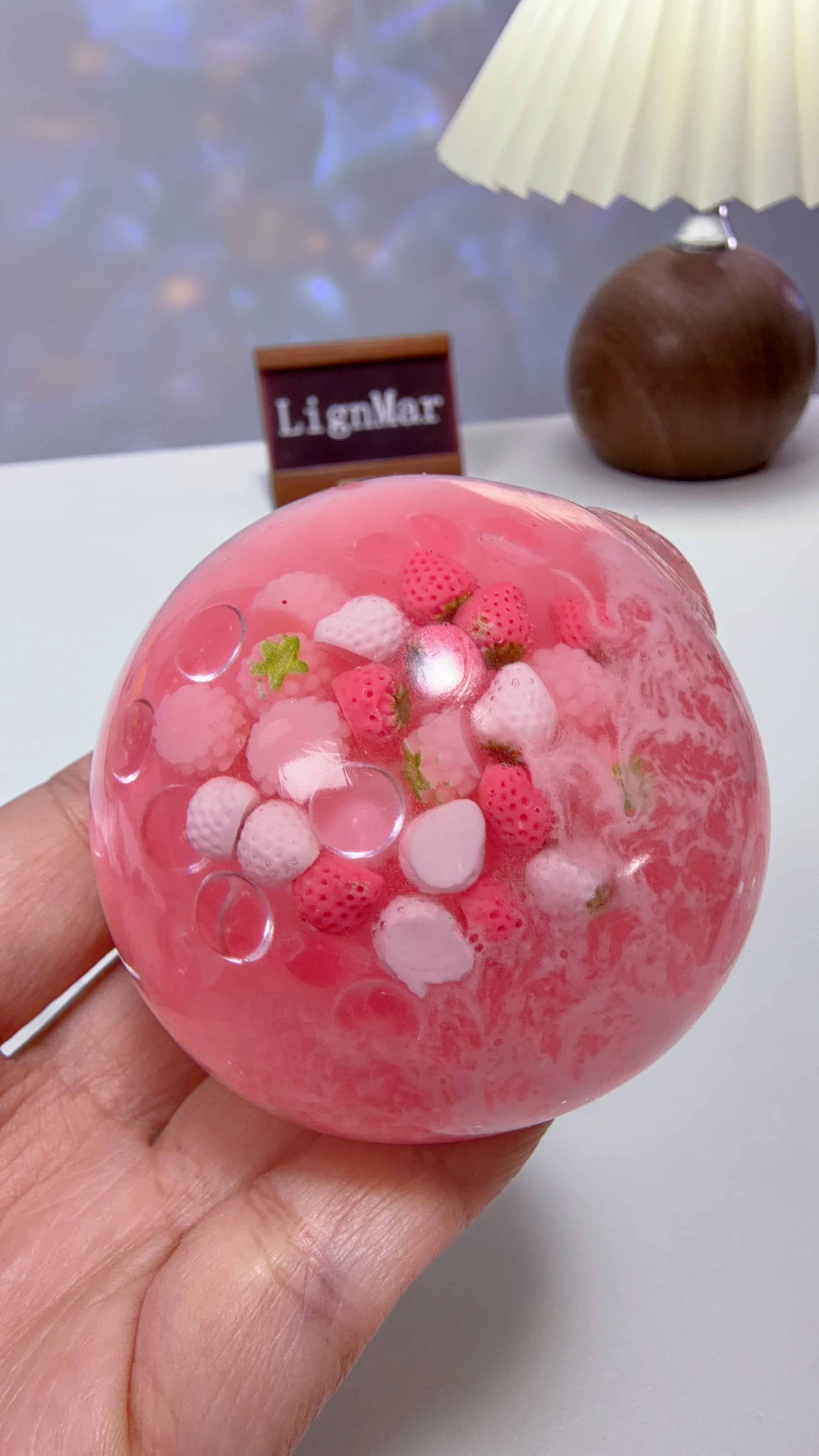Strawberry Clear Maltose Squishy Ball