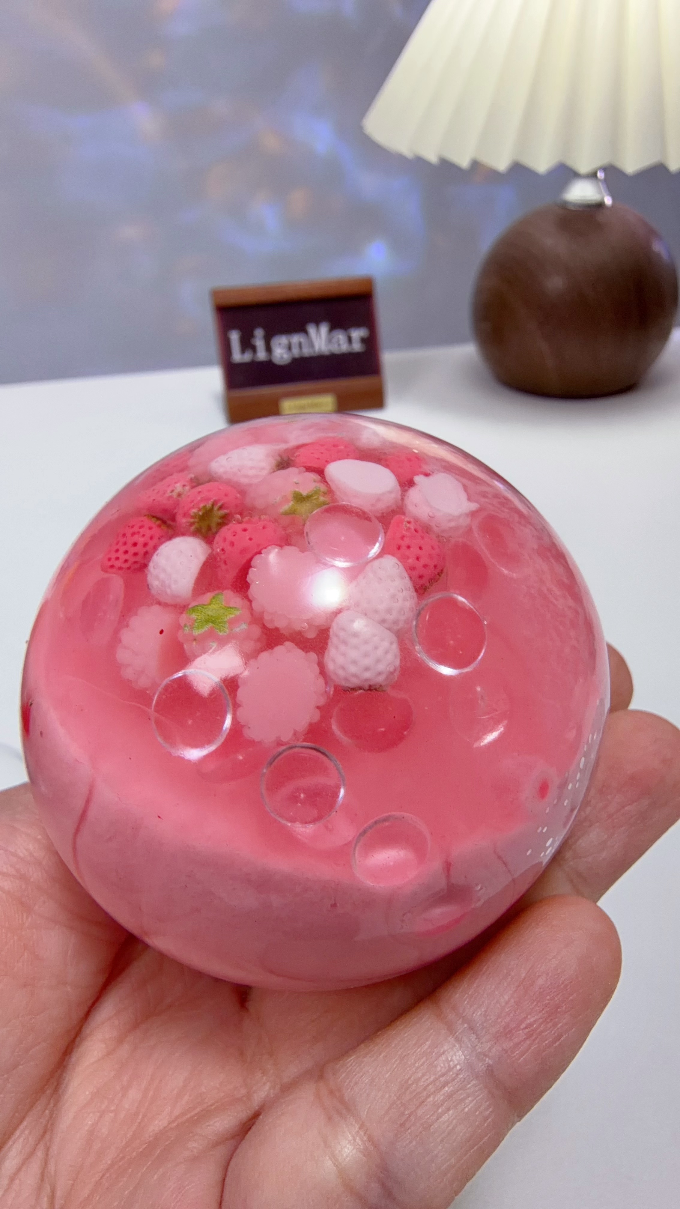 Strawberry Clear Maltose Squishy Ball