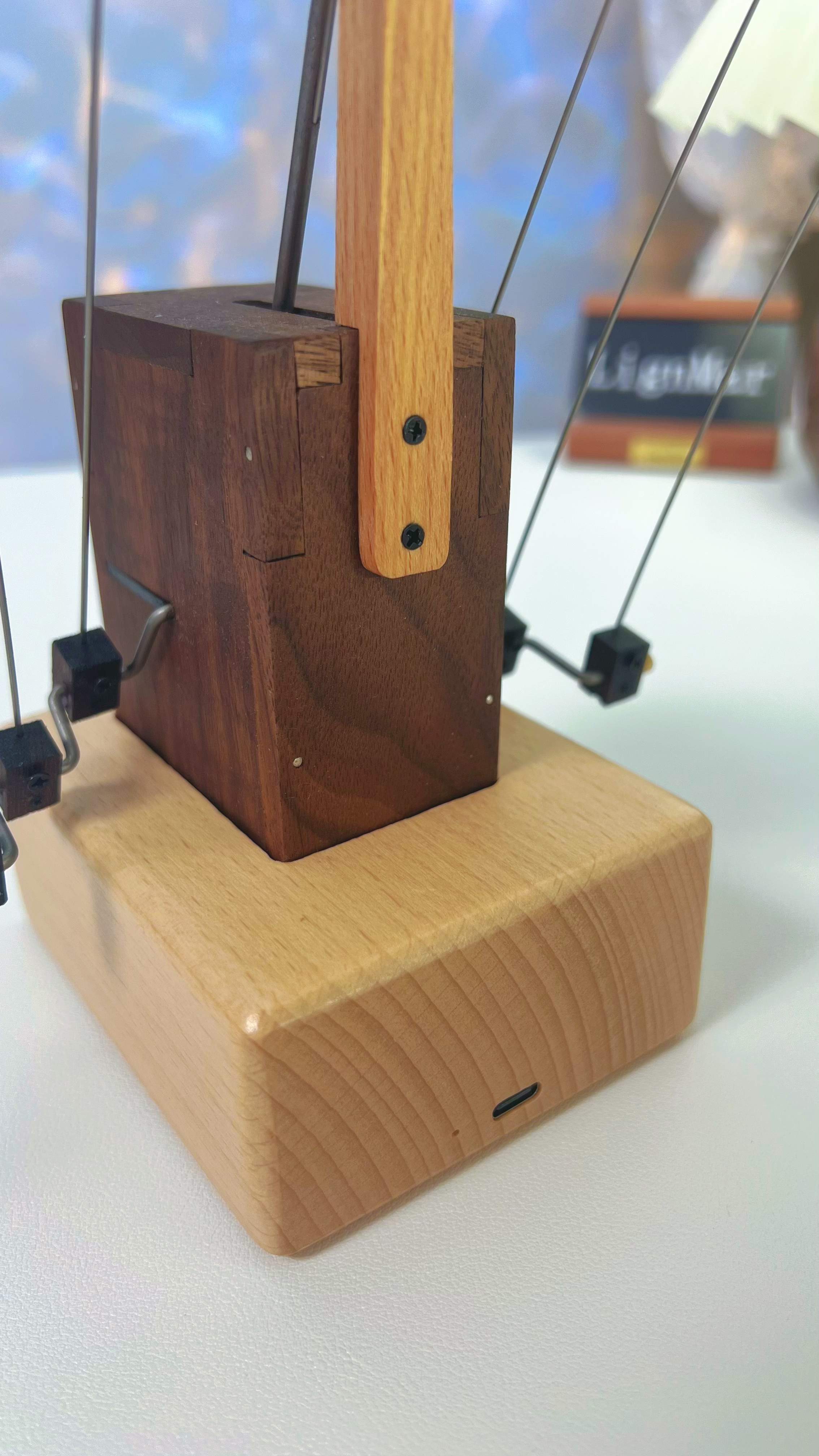 Handcrafted Wooden Manta Ray Automaton