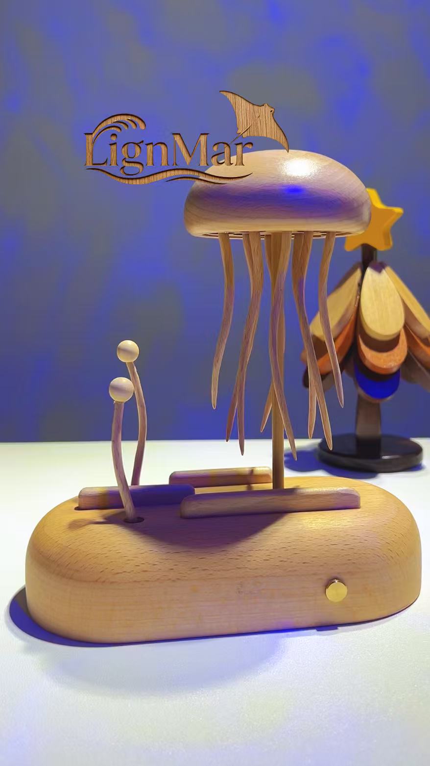 Handcrafted Wooden Jellyfish Automaton(Big)