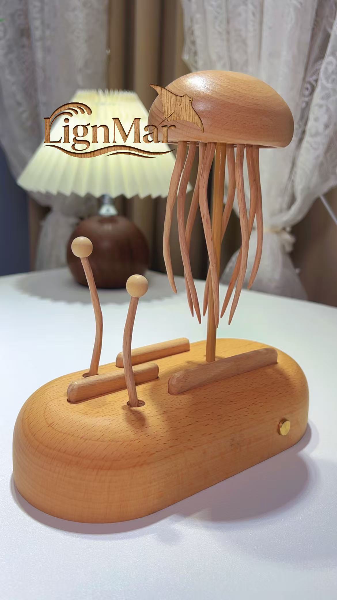 Handcrafted Wooden Jellyfish Automaton(Big)