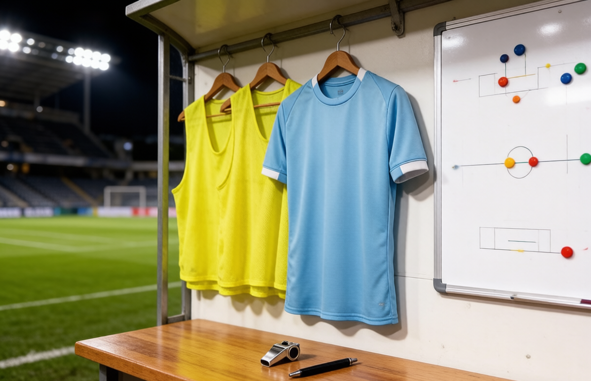 A manager's dugout ready before the Premier League opening weekend