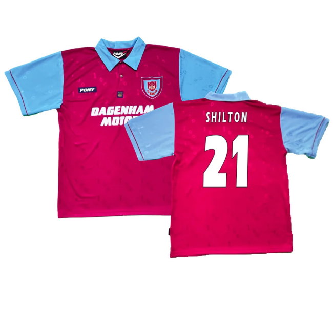1995-1996 West Ham Centenary Pony Home Shirt (Shilton 21)-SoccerKits Hub | Buy Soccer Jerseys Online