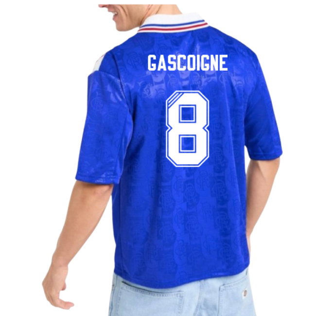 1996-1997 Rangers Retro Home Shirt (GASCOIGNE 8)-SoccerKits Hub | Buy Soccer Jerseys Online