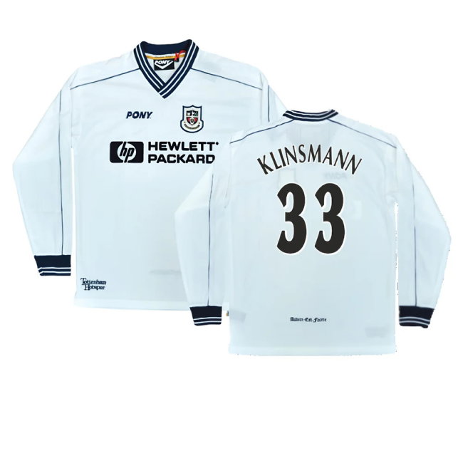 1997-1999 Tottenham Home LS Pony Retro Shirt (Klinsmann 33)-SoccerKits Hub | Buy Soccer Jerseys Online