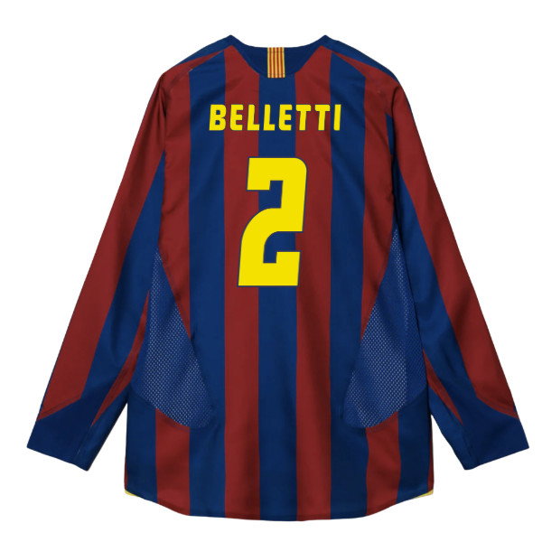2005-2006 Barcelona T90 Reissue LS Home Shirt (Belletti 2)-SoccerKits Hub | Buy Soccer Jerseys Online