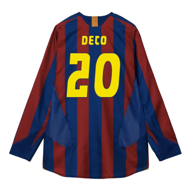 2005-2006 Barcelona T90 Reissue LS Home Shirt (Deco 20)-SoccerKits Hub | Buy Soccer Jerseys Online