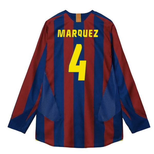 2005-2006 Barcelona T90 Reissue LS Home Shirt (Marquez 4)-SoccerKits Hub | Buy Soccer Jerseys Online