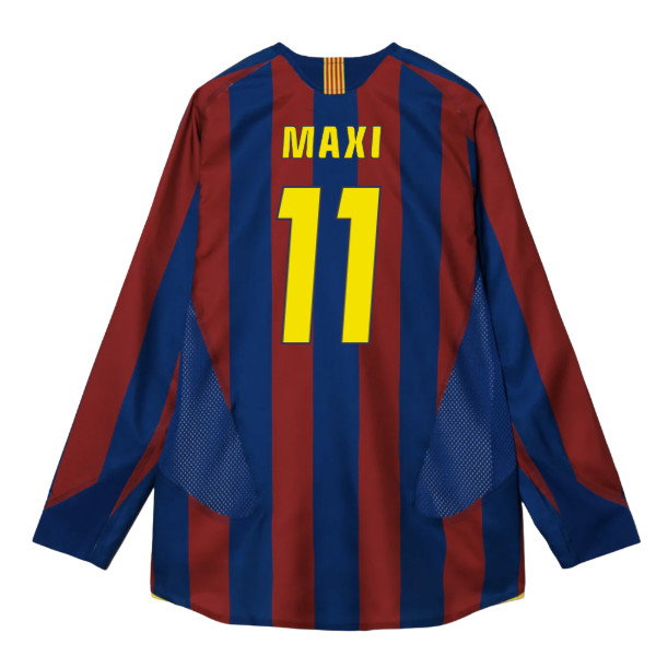 2005-2006 Barcelona T90 Reissue LS Home Shirt (Maxi 11)-SoccerKits Hub | Buy Soccer Jerseys Online