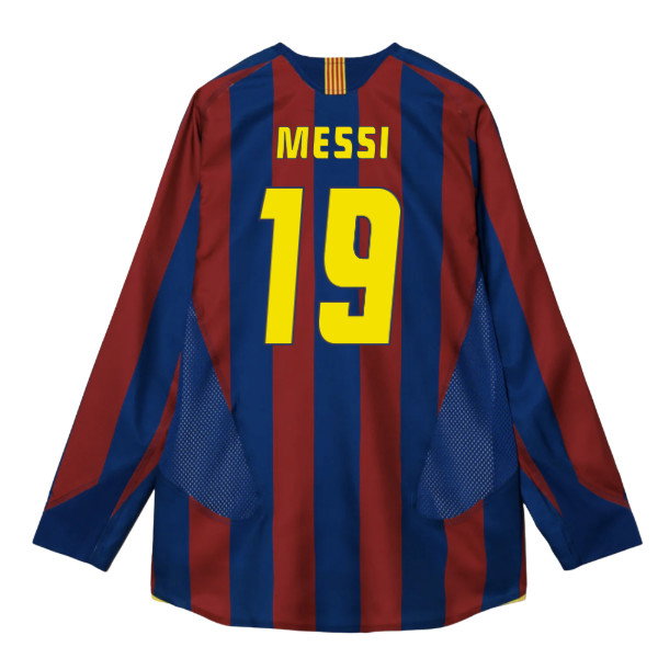 2005-2006 Barcelona T90 Reissue LS Home Shirt (Messi 19)-SoccerKits Hub | Buy Soccer Jerseys Online