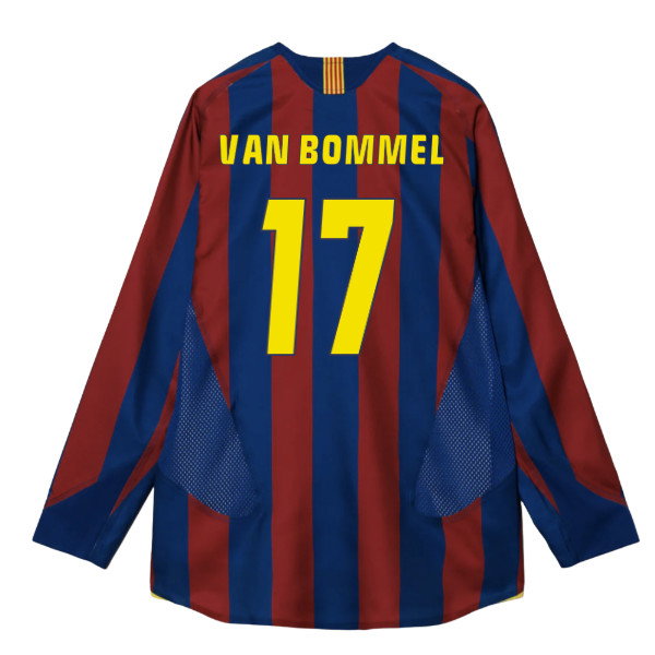 2005-2006 Barcelona T90 Reissue LS Home Shirt (Van Bommel 17)-SoccerKits Hub | Buy Soccer Jerseys Online