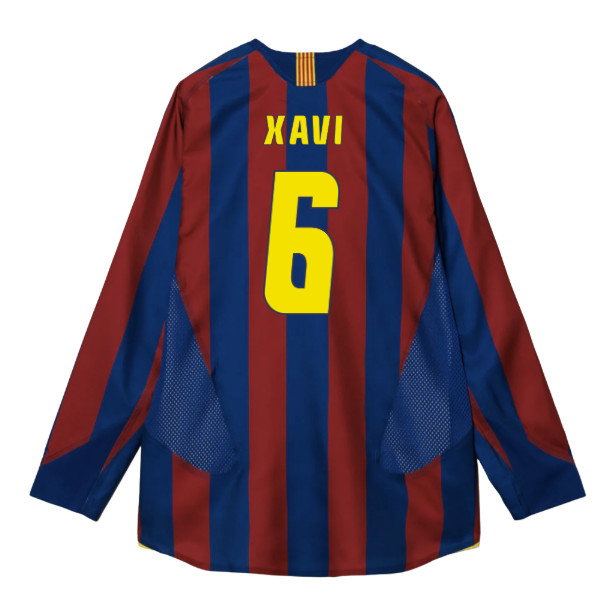 2005-2006 Barcelona T90 Reissue LS Home Shirt (Xavi 6)-SoccerKits Hub | Buy Soccer Jerseys Online