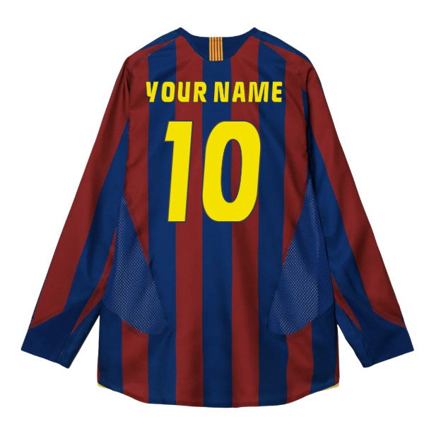 2005-2006 Barcelona T90 Reissue LS Home Shirt (Your Name)-SoccerKits Hub | Buy Soccer Jerseys Online