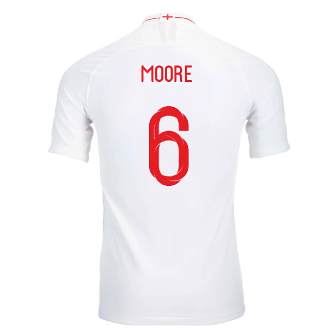 2018-2019 England Authentic Home Shirt (Moore 6)-SoccerKits Hub | Buy Soccer Jerseys Online