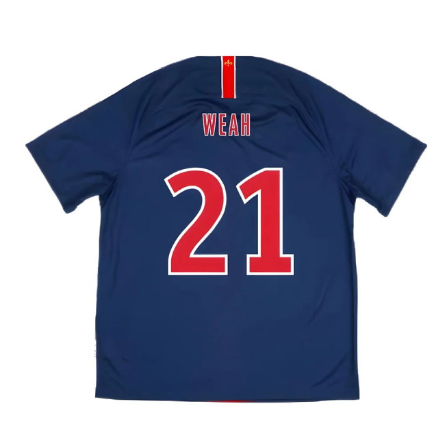 2018-2019 PSG Home Shirt (no sponsor) (Weah 21)-SoccerKits Hub | Buy Soccer Jerseys Online