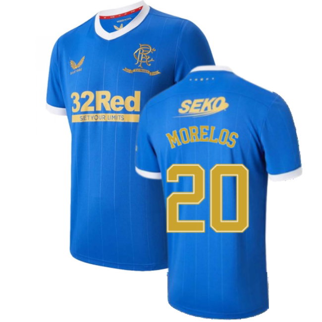 2021-2022 Rangers Home Shirt (MORELOS 20)-SoccerKits Hub | Buy Soccer Jerseys Online
