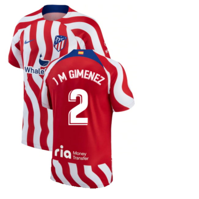 2022-2023 Atletico Madrid Home Shirt (J M GIMENEZ 2)-SoccerKits Hub | Buy Soccer Jerseys Online