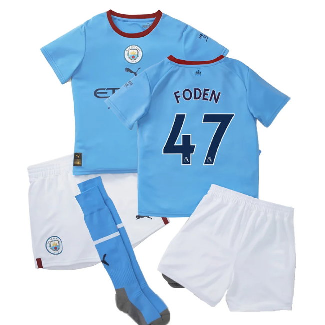2022-2023 Man City Home Mini Kit (FODEN 47)-SoccerKits Hub | Buy Soccer Jerseys Online