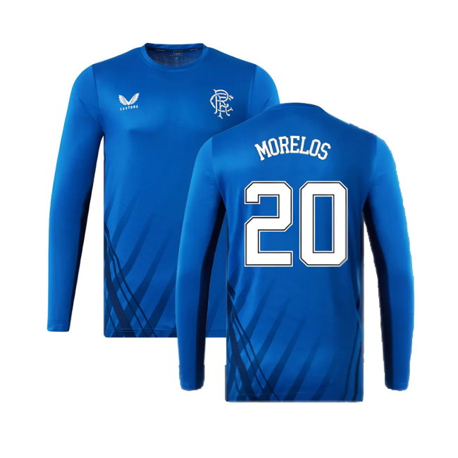 2022-2023 Rangers Long Sleeve Training Tee (Blue) (MORELOS 20)-SoccerKits Hub | Buy Soccer Jerseys Online
