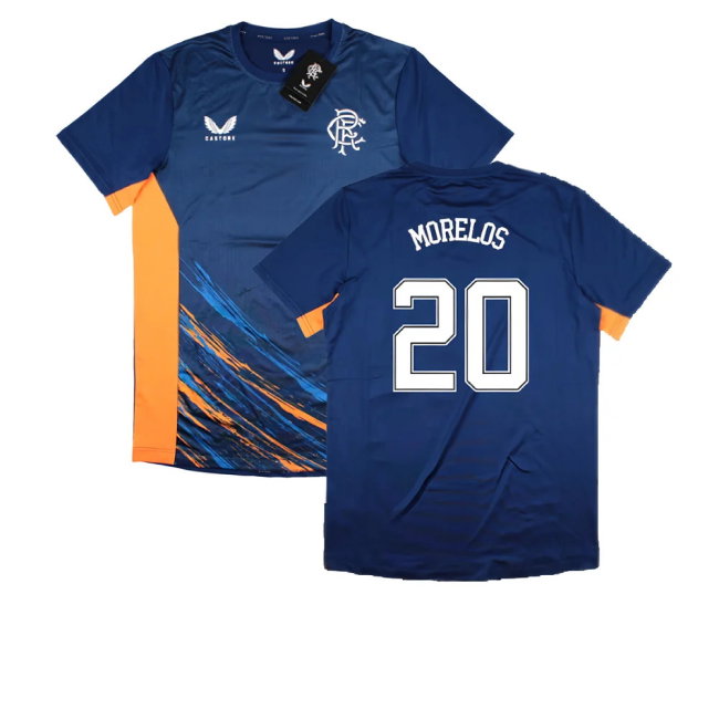 2022-2023 Rangers Match Day Tee (Navy-Orange) (MORELOS 20)-SoccerKits Hub | Buy Soccer Jerseys Online