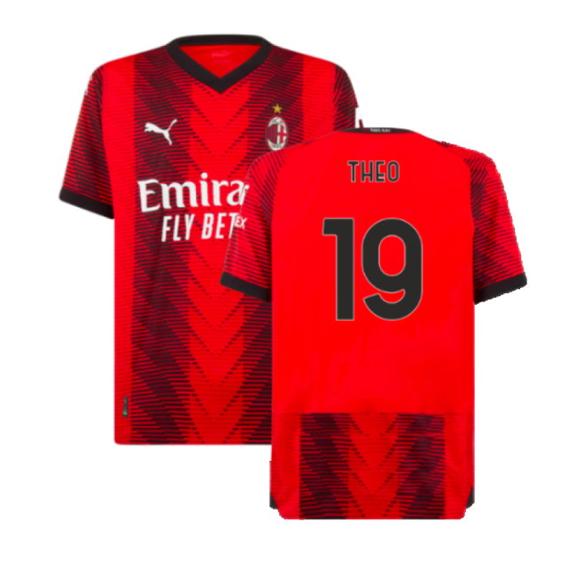 2023-2024 AC Milan Home Authentic Shirt (Theo 19)-SoccerKits Hub | Buy Soccer Jerseys Online