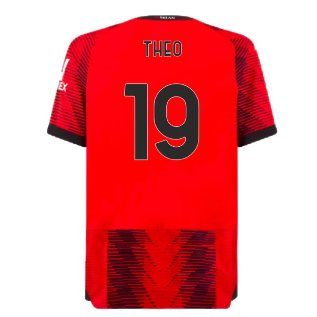 2023-2024 AC Milan Home Authentic Shirt (Theo 19)-SoccerKits Hub | Buy Soccer Jerseys Online