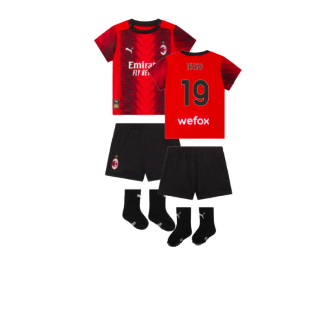 2023-2024 AC Milan Home Baby Kit (Theo 19)-SoccerKits Hub | Buy Soccer Jerseys Online