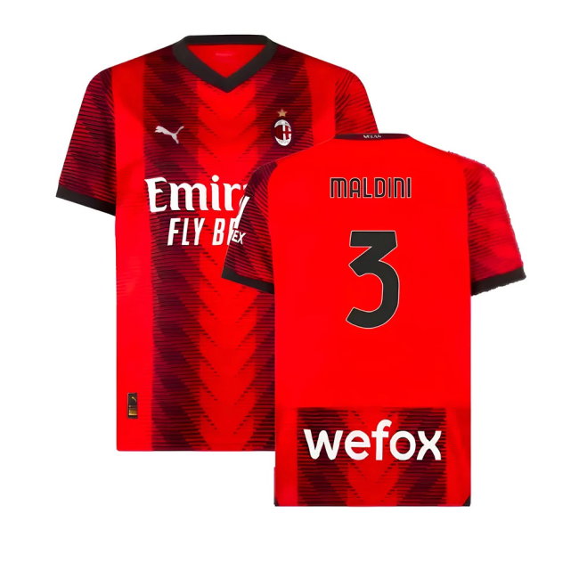 2023-2024 AC Milan Home Shirt (Maldini 3)-SoccerKits Hub | Buy Soccer Jerseys Online