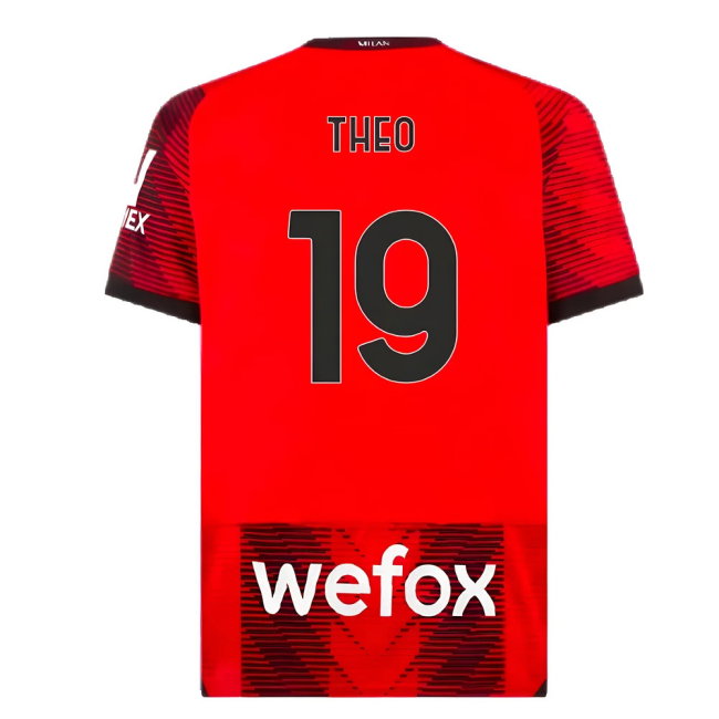 2023-2024 AC Milan Home Shirt (Theo 19)-SoccerKits Hub | Buy Soccer Jerseys Online