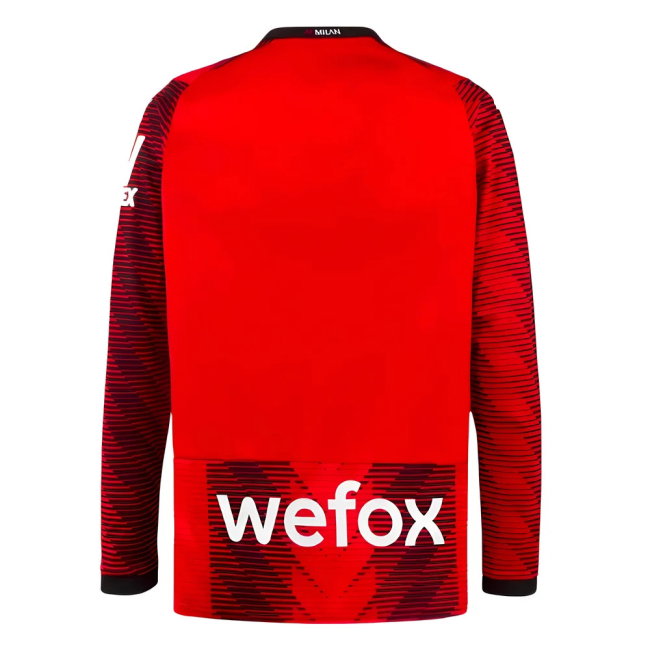2023-2024 AC Milan Long Sleeve Home Shirt (Maldini 3)-SoccerKits Hub | Buy Soccer Jerseys Online