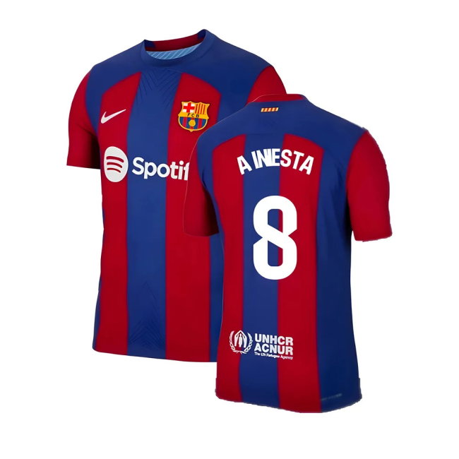 2023-2024 Barcelona Authentic Home Shirt (A Iniesta 8)-SoccerKits Hub | Buy Soccer Jerseys Online