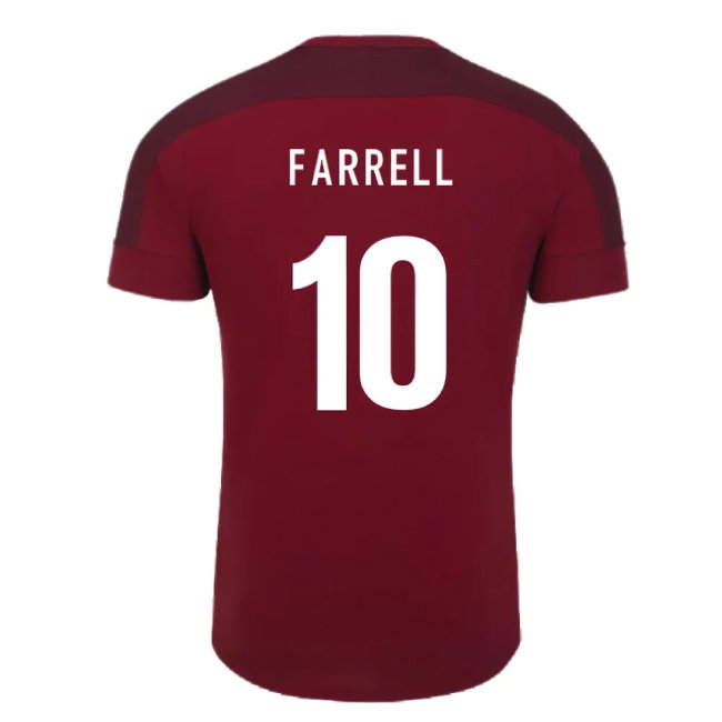 2023-2024 England Rugby Presentation T-Shirt (Tibetan Red) (Farrell 10)-SoccerKits Hub | Buy Soccer Jerseys Online