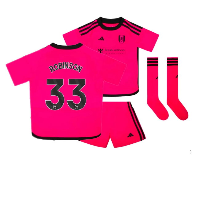 2023-2024 Fulham Away Little Boys Mini Kit (Robinson 33)-SoccerKits Hub | Buy Soccer Jerseys Online