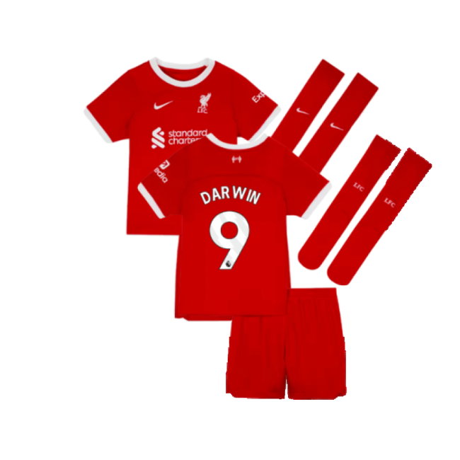 2023-2024 Liverpool Home Little Boys Mini Kit (Darwin 9)-SoccerKits Hub | Buy Soccer Jerseys Online