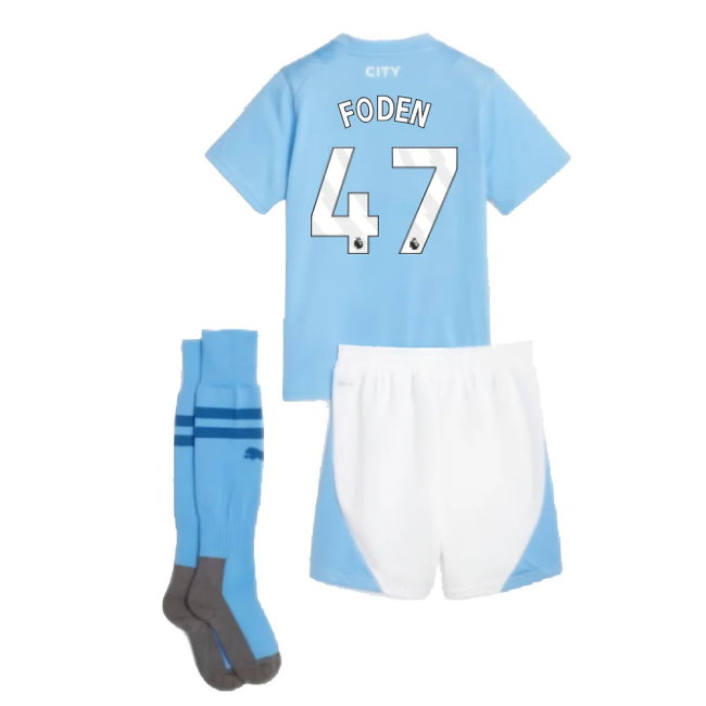 2023-2024 Man City Home Mini Kit (FODEN 47)-SoccerKits Hub | Buy Soccer Jerseys Online