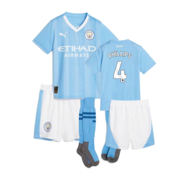 2023-2024 Man City Home Mini Kit (PHILLIPS 4)-SoccerKits Hub | Buy Soccer Jerseys Online