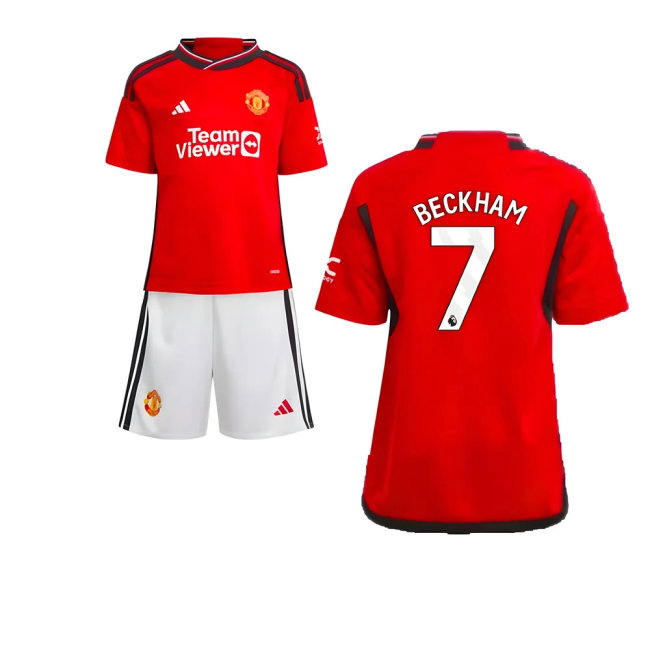 2023-2024 Man Utd Home Mini Kit (Beckham 7)-SoccerKits Hub | Buy Soccer Jerseys Online