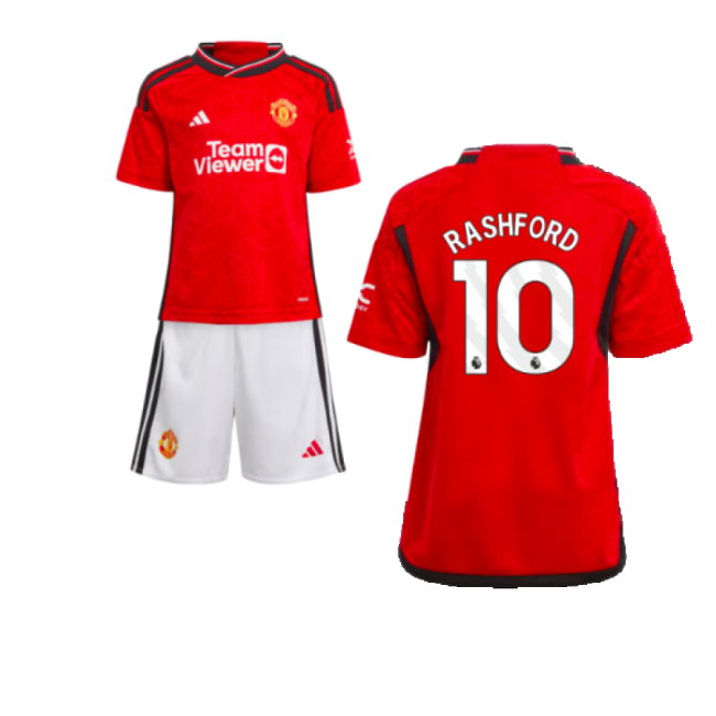 2023-2024 Man Utd Home Mini Kit (Rashford 10)-SoccerKits Hub | Buy Soccer Jerseys Online