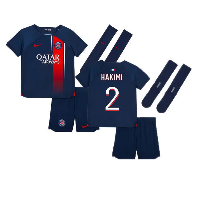 2023-2024 PSG Home Mini-Kit (Hakimi 2)-SoccerKits Hub | Buy Soccer Jerseys Online