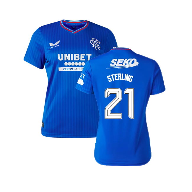 2023-2024 Rangers Home Shirt (Ladies) (Sterling 21)-SoccerKits Hub | Buy Soccer Jerseys Online