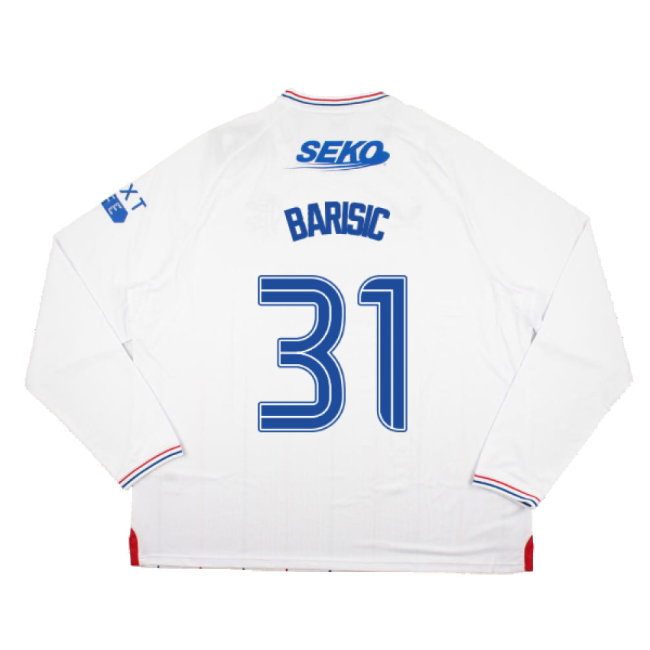 2023-2024 Rangers Long Sleeve Away Shirt (Barisic 31)-SoccerKits Hub | Buy Soccer Jerseys Online