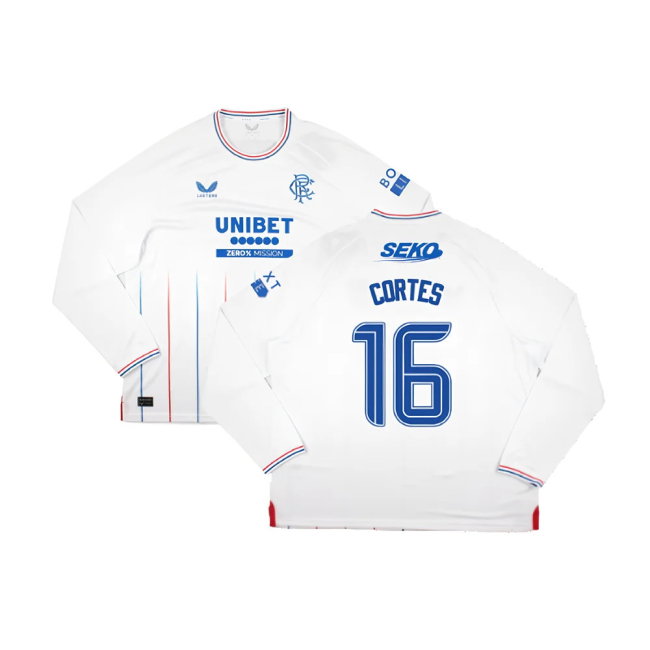 2023-2024 Rangers Long Sleeve Away Shirt (Cortes 16)-SoccerKits Hub | Buy Soccer Jerseys Online